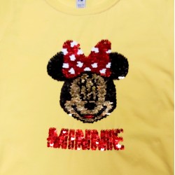 Жълта детска рокля с Мини и обръщащи пайети Жълта детска рокля с Мини и обръщащи пайети