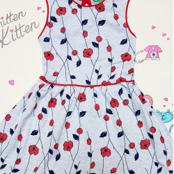 Детска рокля в сиво и червено  Лейди