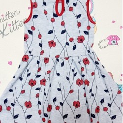 Детска рокля в сиво и червено  Лейди