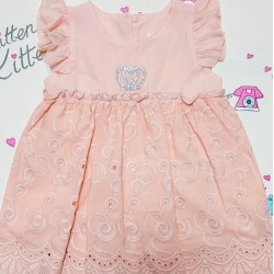 Детска рокля в цвят праскова  Лара