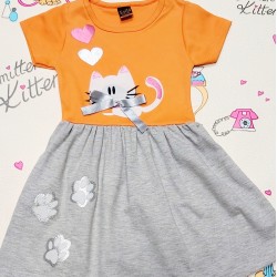 Детска рокля с коте  Писанка