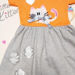 Детска рокля с коте Писанка Детска рокля с коте Писанка