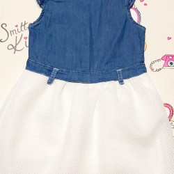 Детска рокля с деним и цветя  Елина