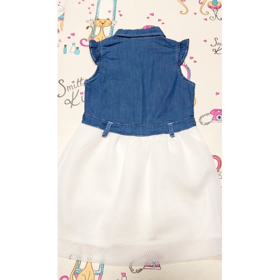 Детска рокля с деним и цветя  Елина