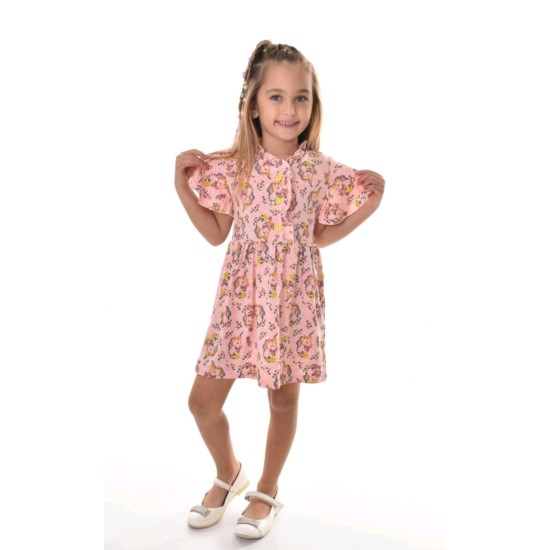 Детска лятна рокля в розово  Еднорози