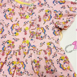 Детска лятна рокля в розово Еднорози Детска лятна рокля в розово Еднорози
