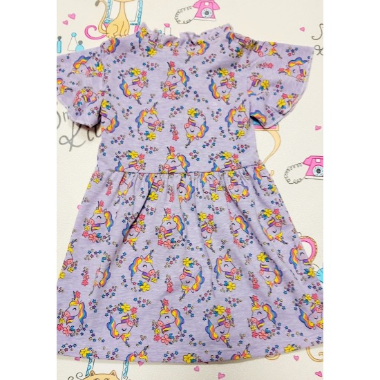 Детска рокля в лилаво  Еднорози
