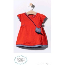 Бебешка рокля в червено с коте Бебешка рокля в червено с коте