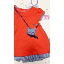 Бебешка рокля в червено с коте Бебешка рокля в червено с коте