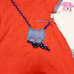 Бебешка рокля в червено с коте Бебешка рокля в червено с коте