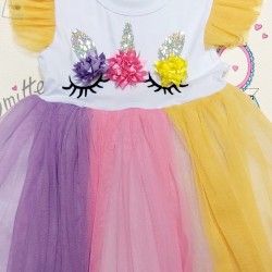 Детска рокля с тюл  Еднорог