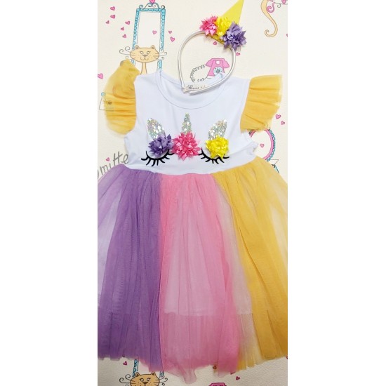 Детска рокля с тюл Еднорог Детска рокля с тюл Еднорог