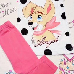 Детски комплект с клин и блуза с куче  Angel Детски комплект с клин и блуза с куче  Angel