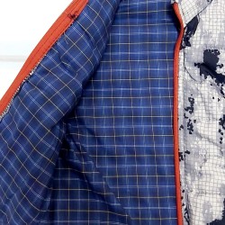 Преходен елек за момче в сиво и черно