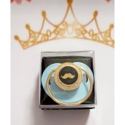 Луксозен Биберон залъгалка бижу за момче  Мустаци