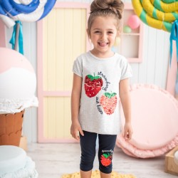 Комплект за момиче с обръщащи пайети Ягодка Комплект за момиче с обръщащи пайети Ягодка