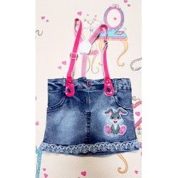 Бебешки комплект с боди и дънкова пола с тиранти