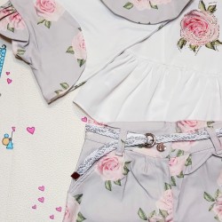 Детски комплект с елек,блуза,панталонки и диадема  ROSES