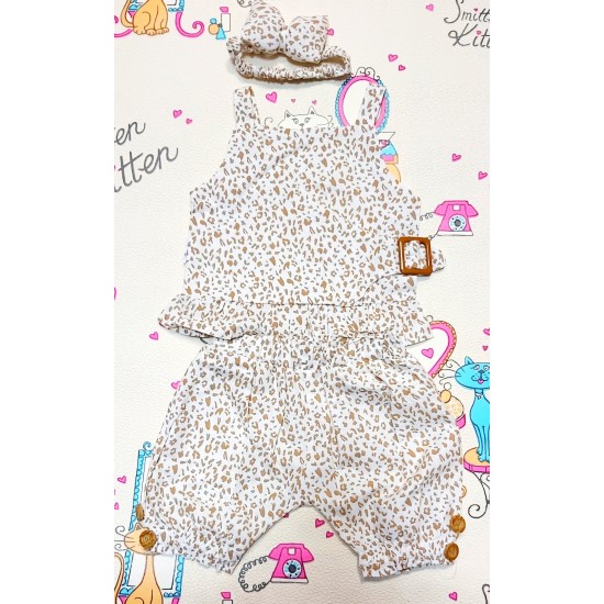 Детски комплект с къси панталонки ,,Африка" и лента за коса