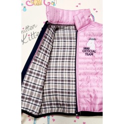 Тънък шушляков детски елек в розово Тънък шушляков детски елек в розово