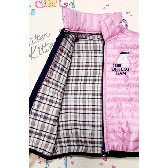 Тънък шушляков детски елек в розово