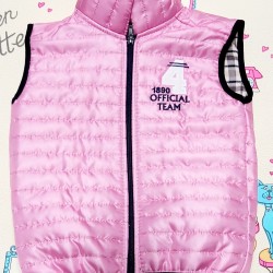 Тънък шушляков детски елек в розово