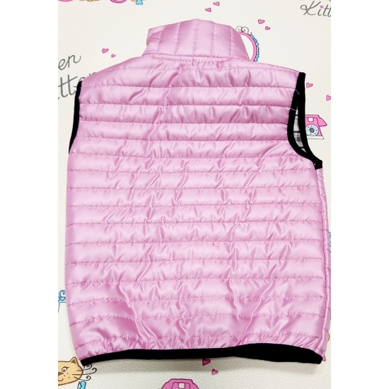 Тънък шушляков детски елек в розово