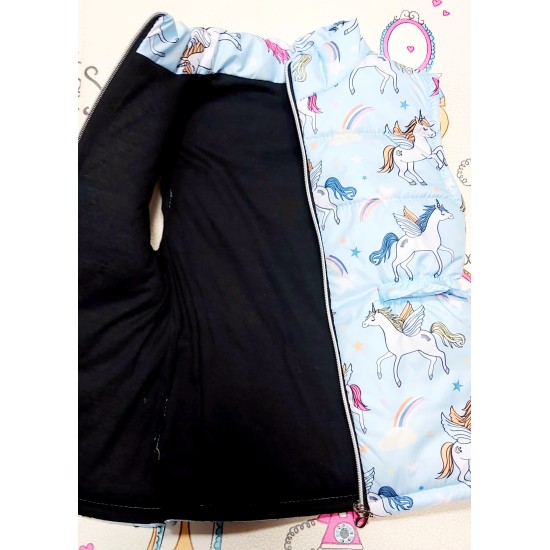 Детски преходен елек в светло синьо Еднорози Детски преходен елек в светло синьо Еднорози