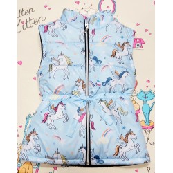 Детски преходен елек в светло синьо Еднорози Детски преходен елек в светло синьо Еднорози