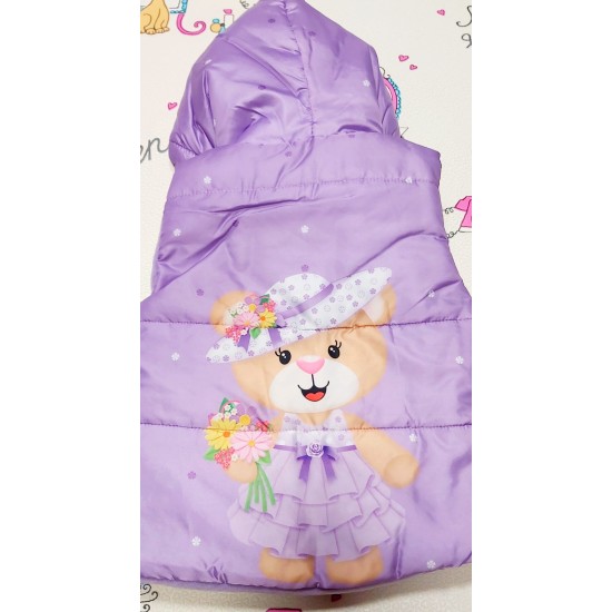 Детски шушляков елек ,,Мече с шапка