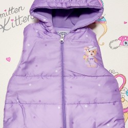 Детски шушляков елек  Мече с шапка