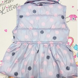 Детски шушляков елек в сиво на точки за момиче Детски шушляков елек в сиво на точки за момиче