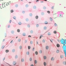 Детски шушляков елек в розово на точки за момиче Детски шушляков елек в розово на точки за момиче