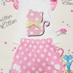 Бебешки комплект  Коте с панделка