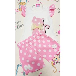 Бебешки комплект  Коте с панделка