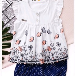 Бебешки комплект  Цветя и пчелички