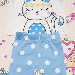 Бебешки комплект Кити в светло синьо за момиче Бебешки комплект Кити в светло синьо за момиче