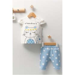 Бебешки комплект Кити в светло синьо за момиче