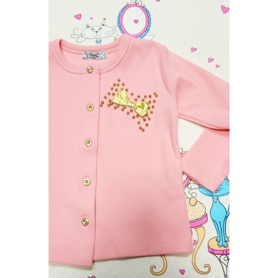 Детска жилетка със златна панделка