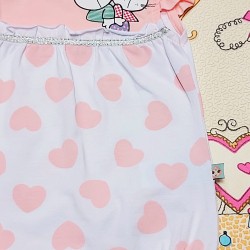 Бебешки боди ромпър на розови сърчица Бебешки боди ромпър на розови сърчица