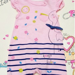 Бебешки гащеризон ромпър в розово с патенце Бебешки гащеризон ромпър в розово с патенце