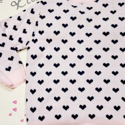 Бебешка жилетка Сърчица в бяло и розово с ушички Бебешка жилетка Сърчица в бяло и розово с ушички