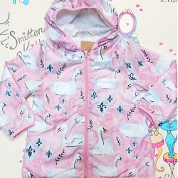 Шушляково детско яке Лебеди в розово