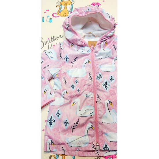 Шушляково детско яке Лебеди в розово