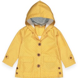 Яке шлифер за момиче в жълто на бели точки Яке шлифер за момиче в жълто на бели точки