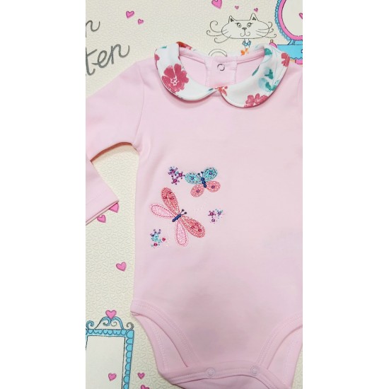 Бебешко боди с яка на цветя Бебешко боди с яка на цветя