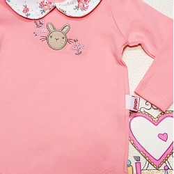 Бебешко боди с якичка на цветя