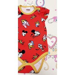 Бебешко боди в червено с къс ръкав с Мини Маус Бебешко боди в червено с къс ръкав с Мини Маус