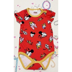 Бебешко боди в червено с къс ръкав с Мини Маус Бебешко боди в червено с къс ръкав с Мини Маус