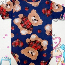 Бебешко боди с къс ръкав Мечета